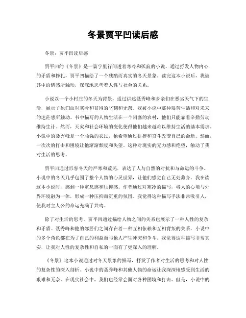 冬景贾平凹读后感