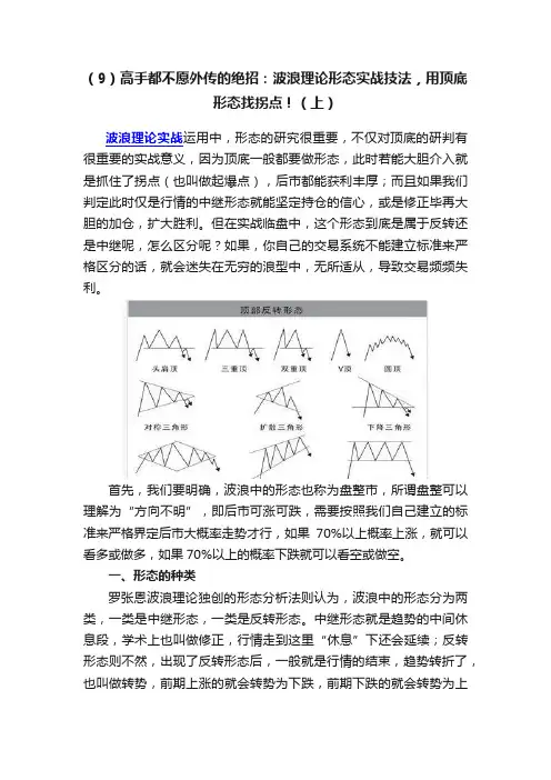 （9）高手都不愿外传的绝招：波浪理论形态实战技法，用顶底形态找拐点！（上）