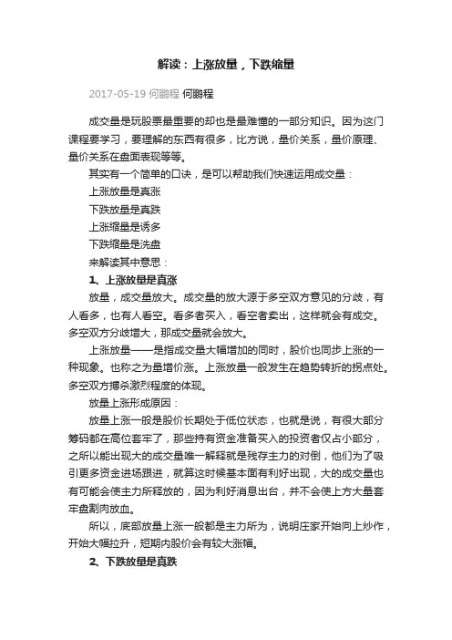 解读：上涨放量，下跌缩量