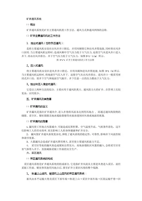 矿井通风系统