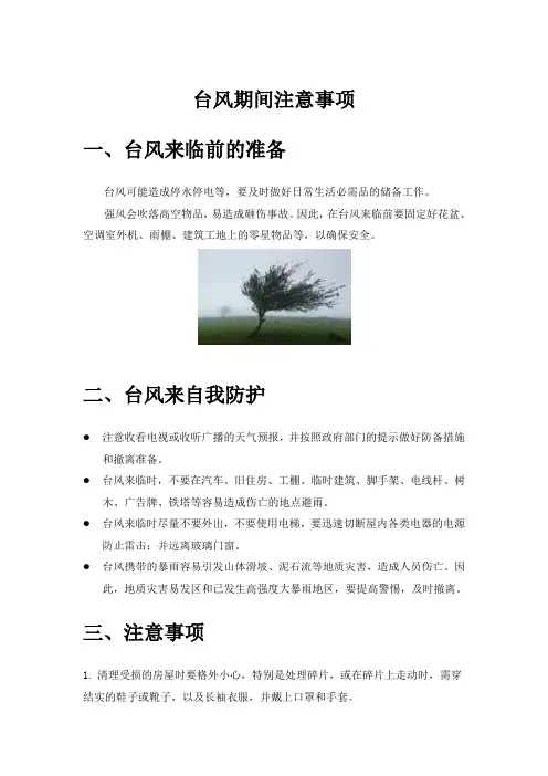 台风期间注意事项