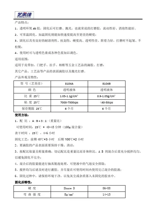 树脂打磨胶技术参数说明书