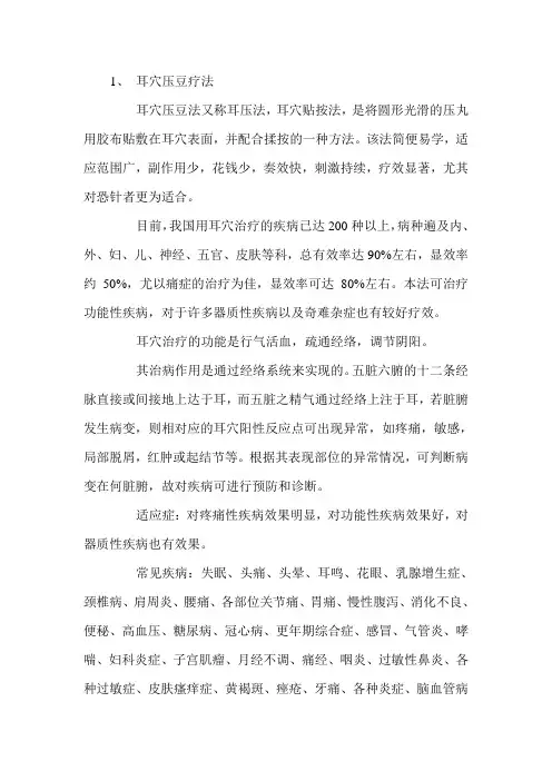 中医诊所开展的治疗项目