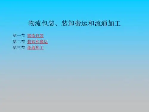 物流实务-物流包装、装卸搬运和流通加工PPT培训课件讲义