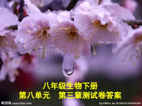 八年级生物下册第八单元 第三章测试卷答案标准版文档