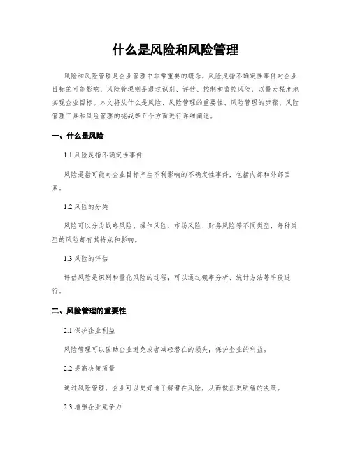 什么是风险和风险管理