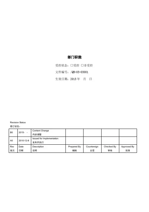 船厂部门职能