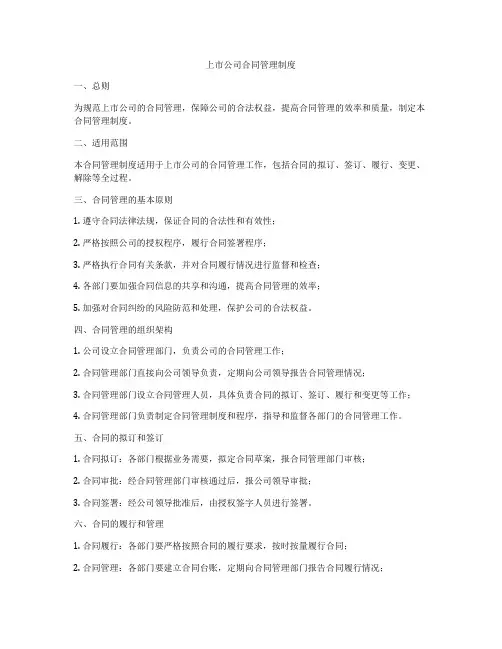 上市公司合同管理制度