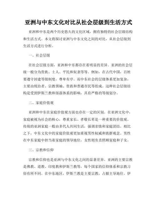 亚洲与中东文化对比从社会层级到生活方式