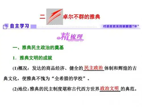 人教版必修一高中历史(浙江专版)课件：专题六 二 卓尔不群的雅典