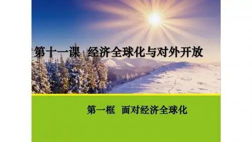 2018-2019学年人教版高中政治必修一课件：4.11.1面对经济全球化1
