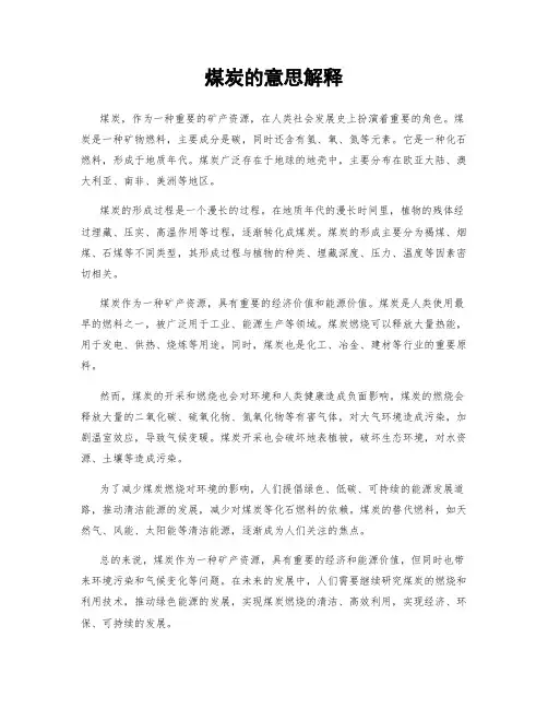 煤炭的意思解释