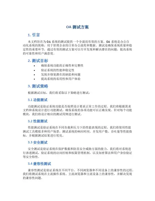 oa测试方案