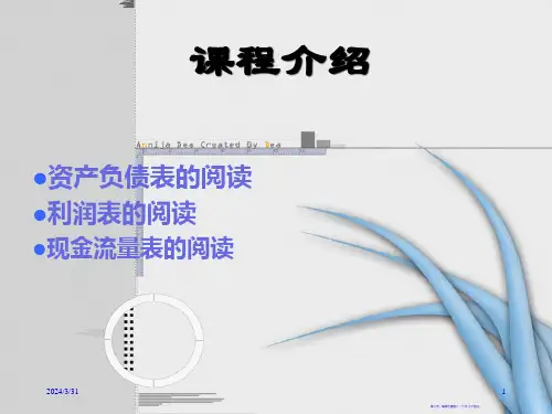 资产负债表利润表及现金流量表的阅读110页PPT
