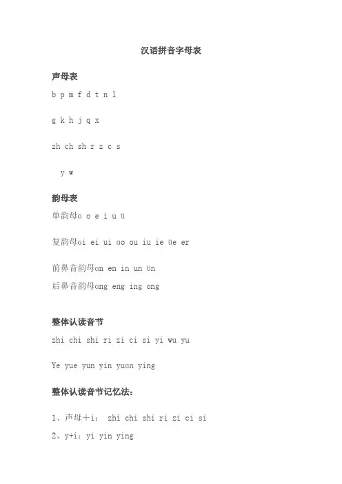 (完整版)拼音字母表