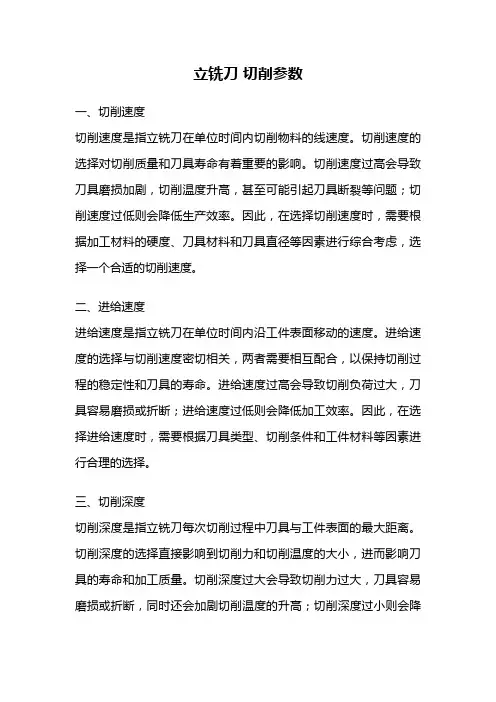 立铣刀 切削参数