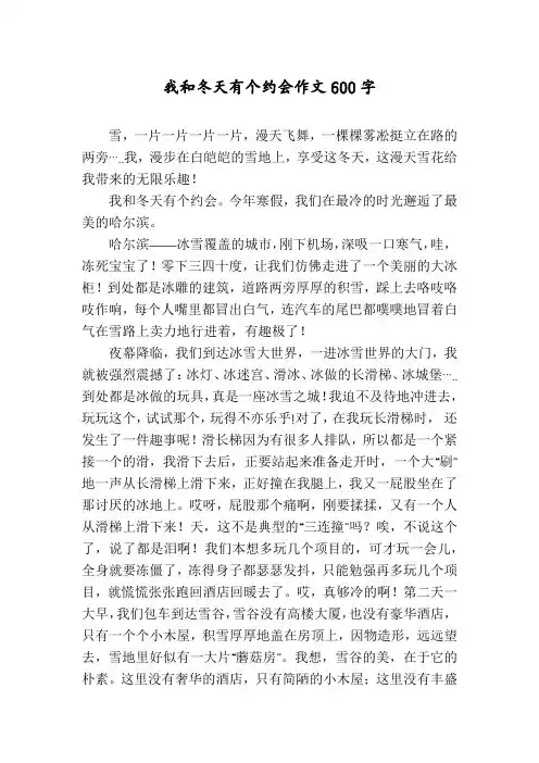 我和冬天有个约会作文600字