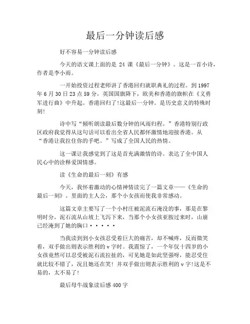 最后一分钟读后感