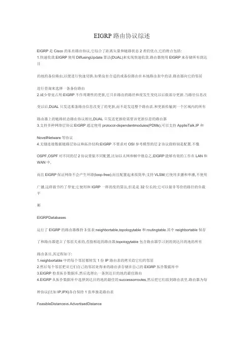 EIGRP路由协议综述