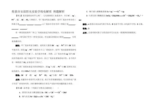 高中化学1电解质 例题解析