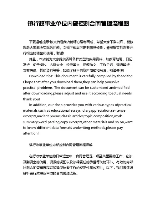 镇行政事业单位内部控制合同管理流程图