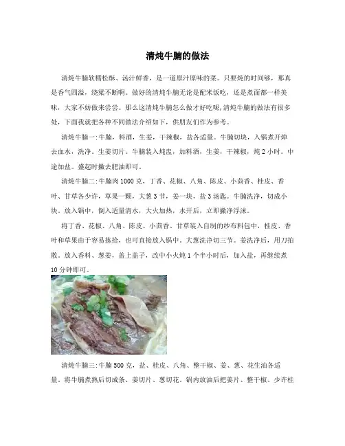 清炖牛腩的做法