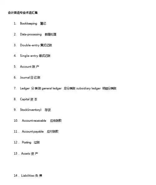 会计英语专业术语