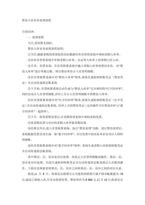 暂估入库业务处理流程【范本模板】