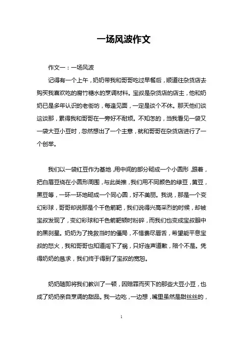 一场风波作文