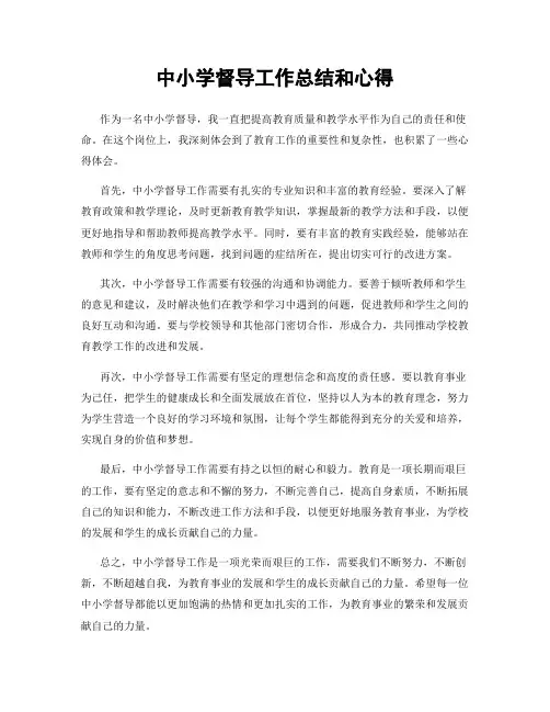 中小学督导工作总结和心得