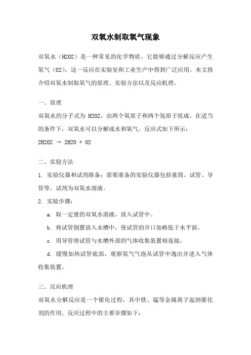 双氧水制取氧气现象