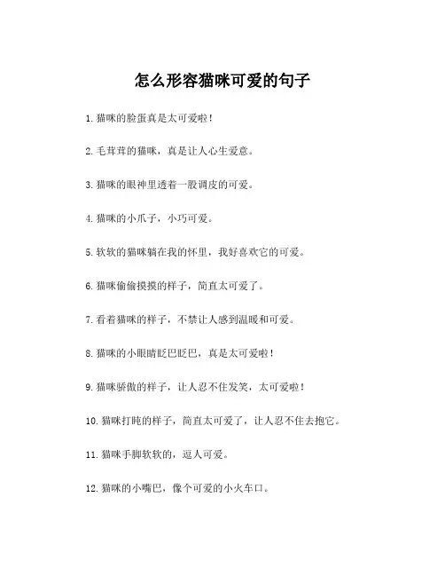 怎么形容猫咪可爱的句子