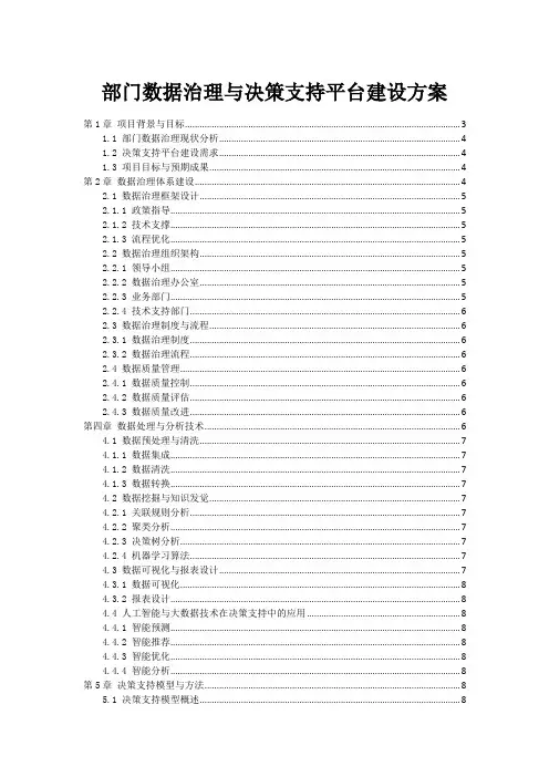 部门数据治理与决策支持平台建设方案