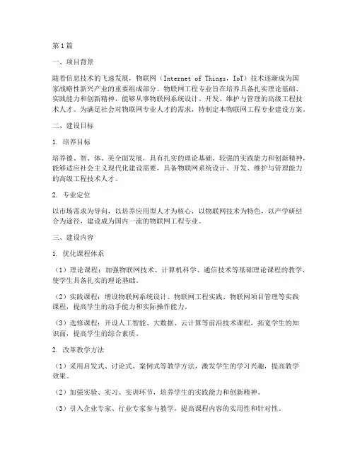 物联网工程专业建设方案(2篇)