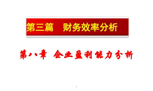 第三篇财务效率分析
