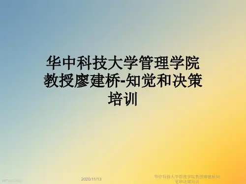 华中科技大学管理学院教授廖建桥知觉和决策培训