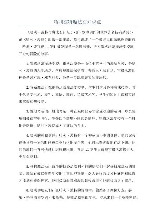 哈利波特魔法石知识点