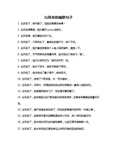 台风来的幽默句子