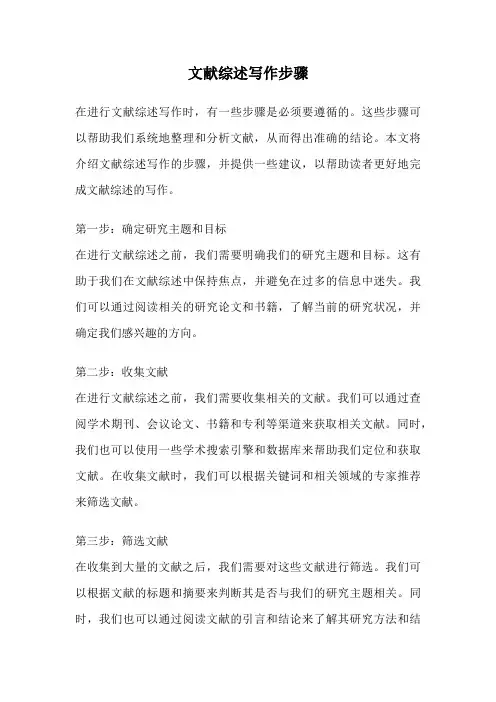 文献综述写作步骤