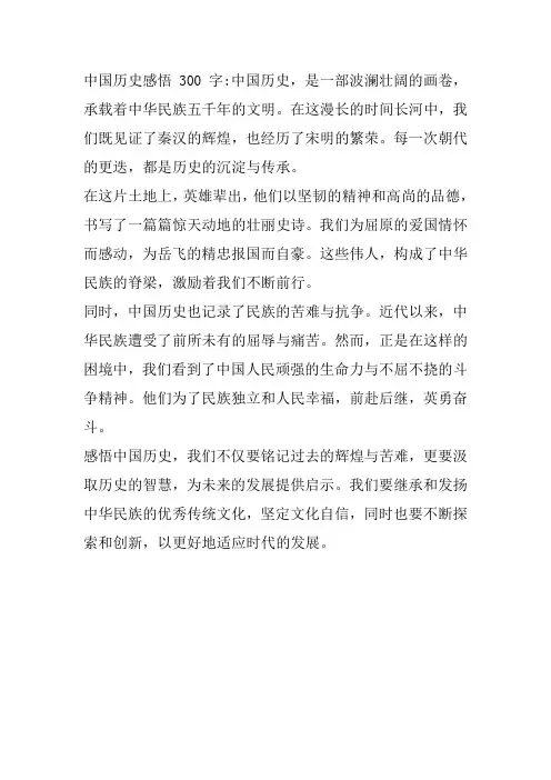 中国历史感悟300字