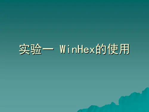 实验一 WinHex的使用