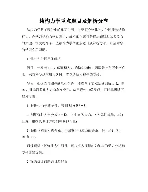 结构力学重点题目及解析分享