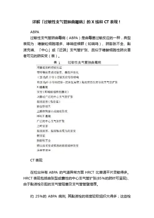 详解「过敏性支气管肺曲霉病」的X线和CT表现！