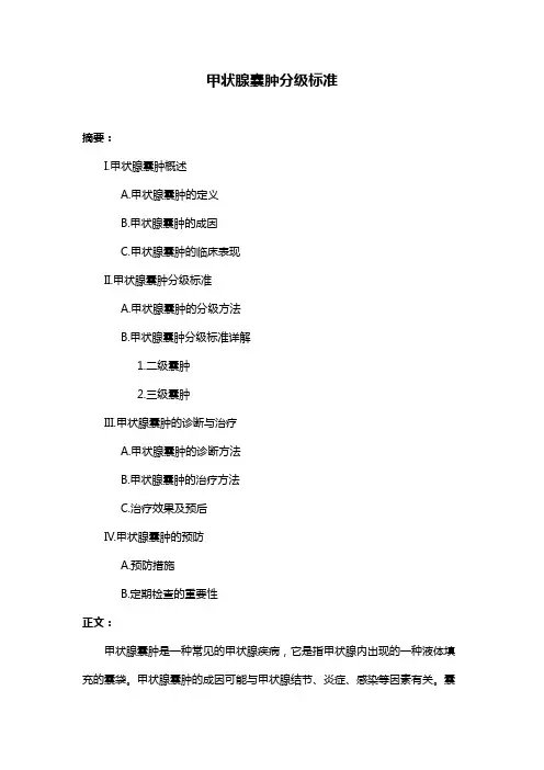 甲状腺囊肿分级标准