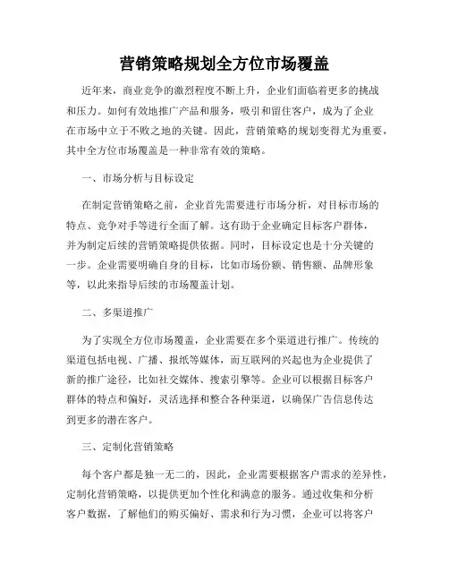 营销策略规划全方位市场覆盖
