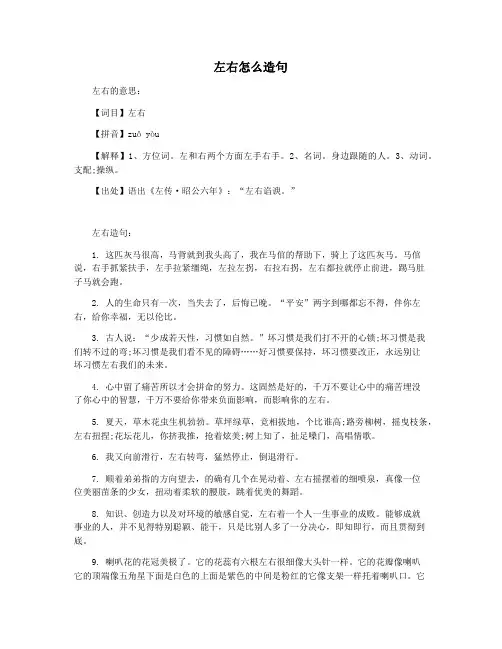 左右怎么造句