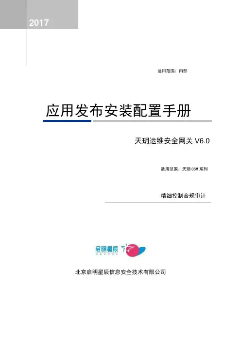 06天玥运维安全网关V6.0-应用发布安装配置手册-v1.0-20170816更新