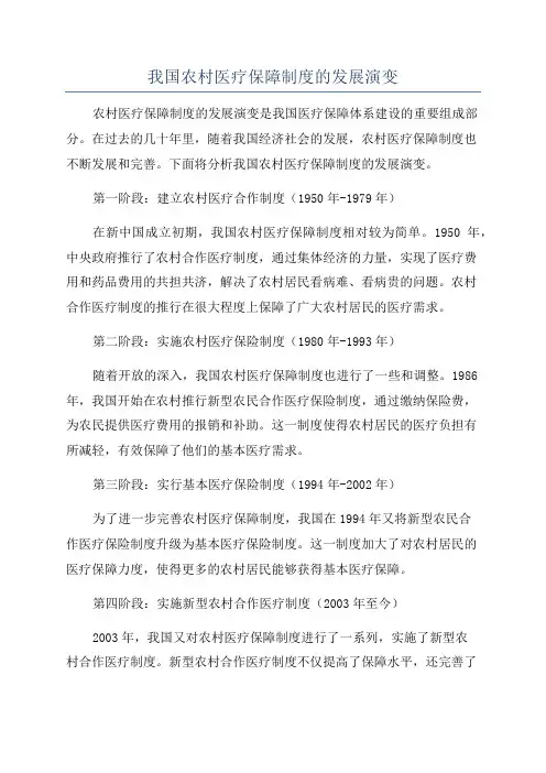 我国农村医疗保障制度的发展演变