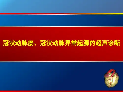 冠状动脉瘘冠状动脉异常起源PPT课件