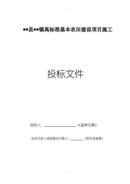 高标准基本农田建设项目施工投标文件